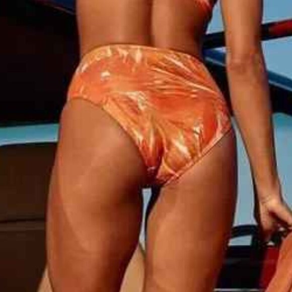 NEW Atmosea x Free People Wild Ocean Surf Bikini Bottoms Orange XL - Picture 1 of 10
